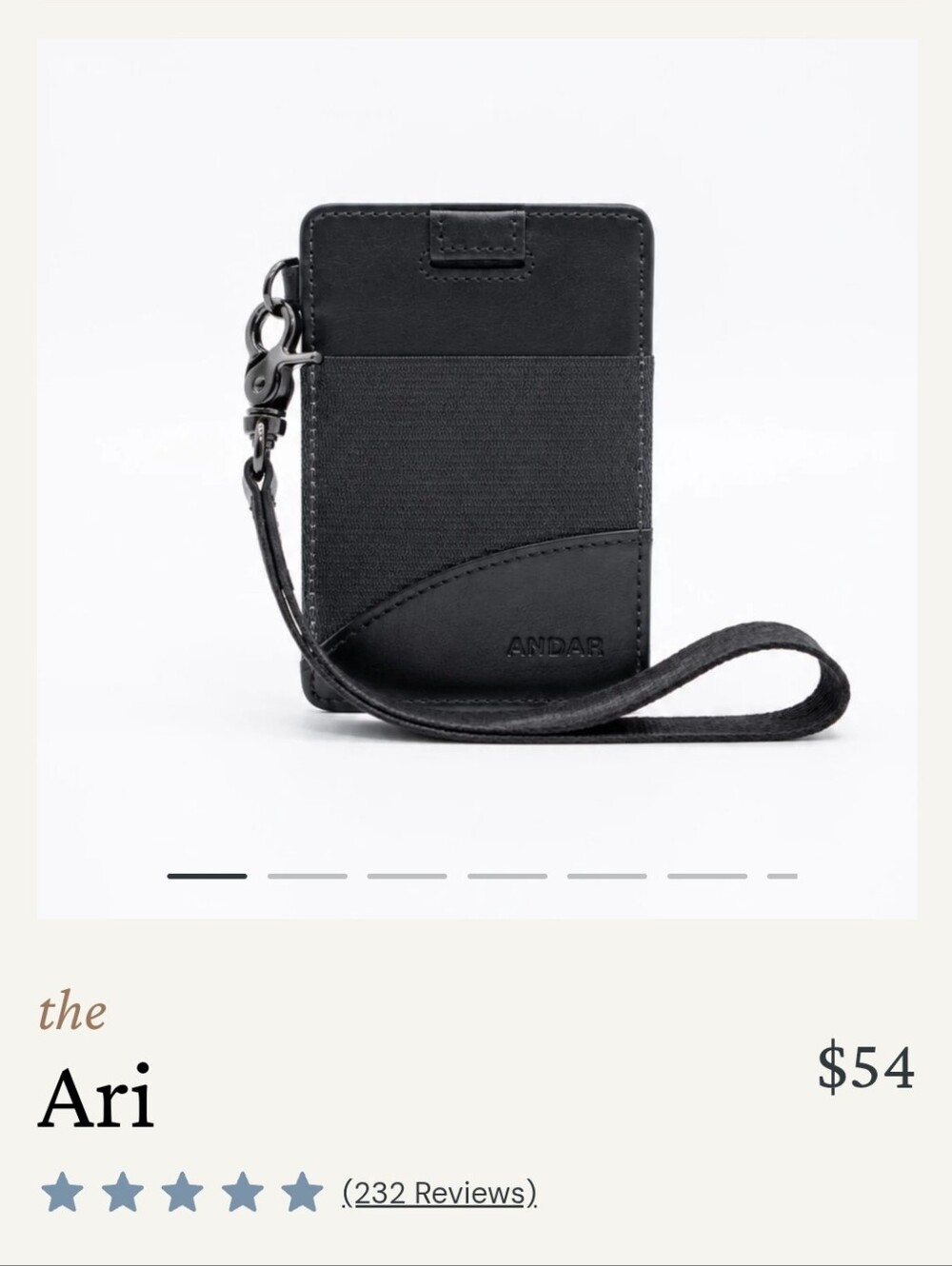 Andar The Ari leather RFIT Wallet Black Card Holder Wristlet